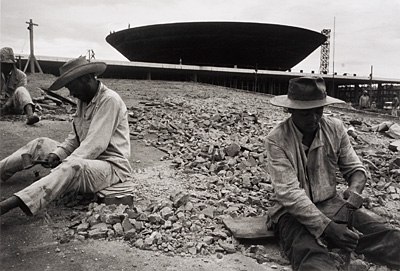 Construction workers in Brasilia, 1959.